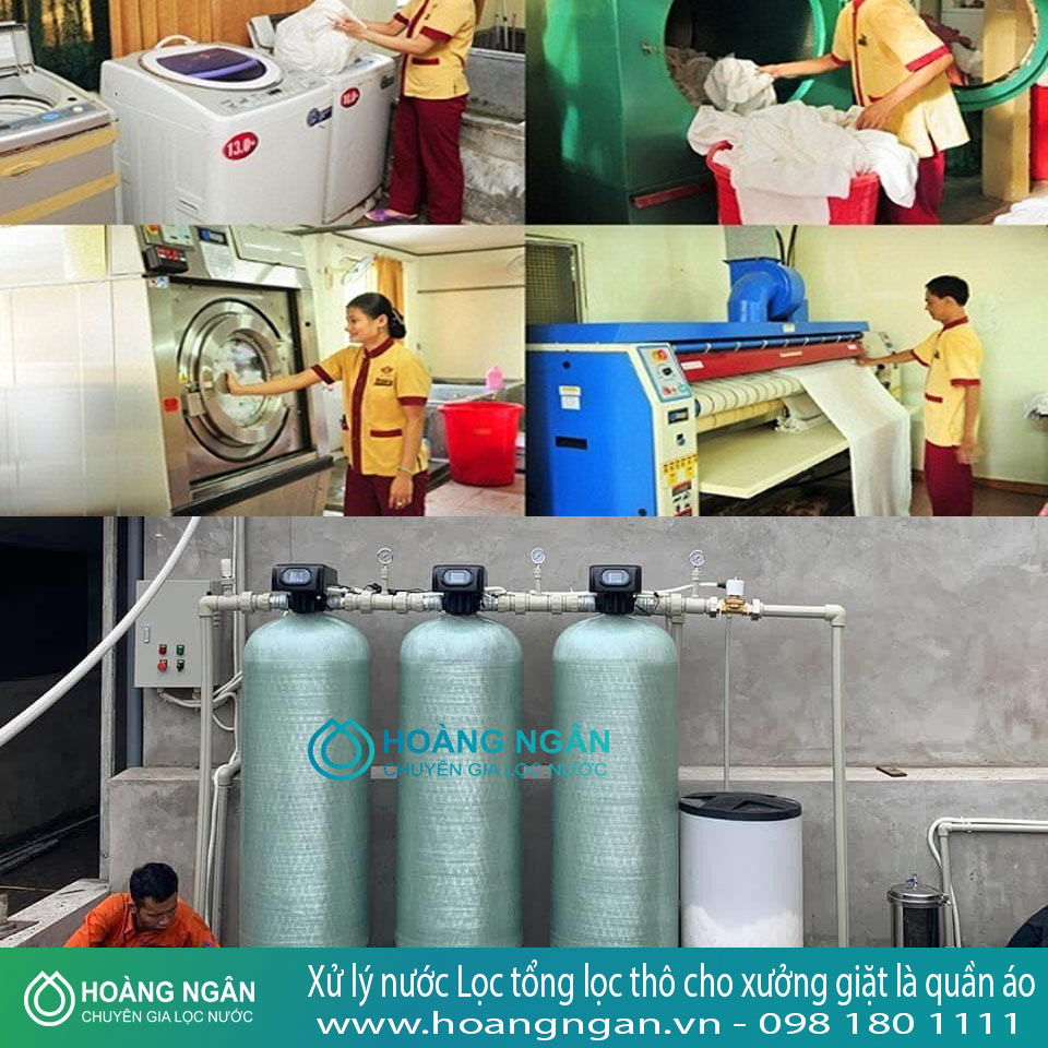 Xử lý nước Lọc tổng lọc thô cho xưởng giặt là quần áo