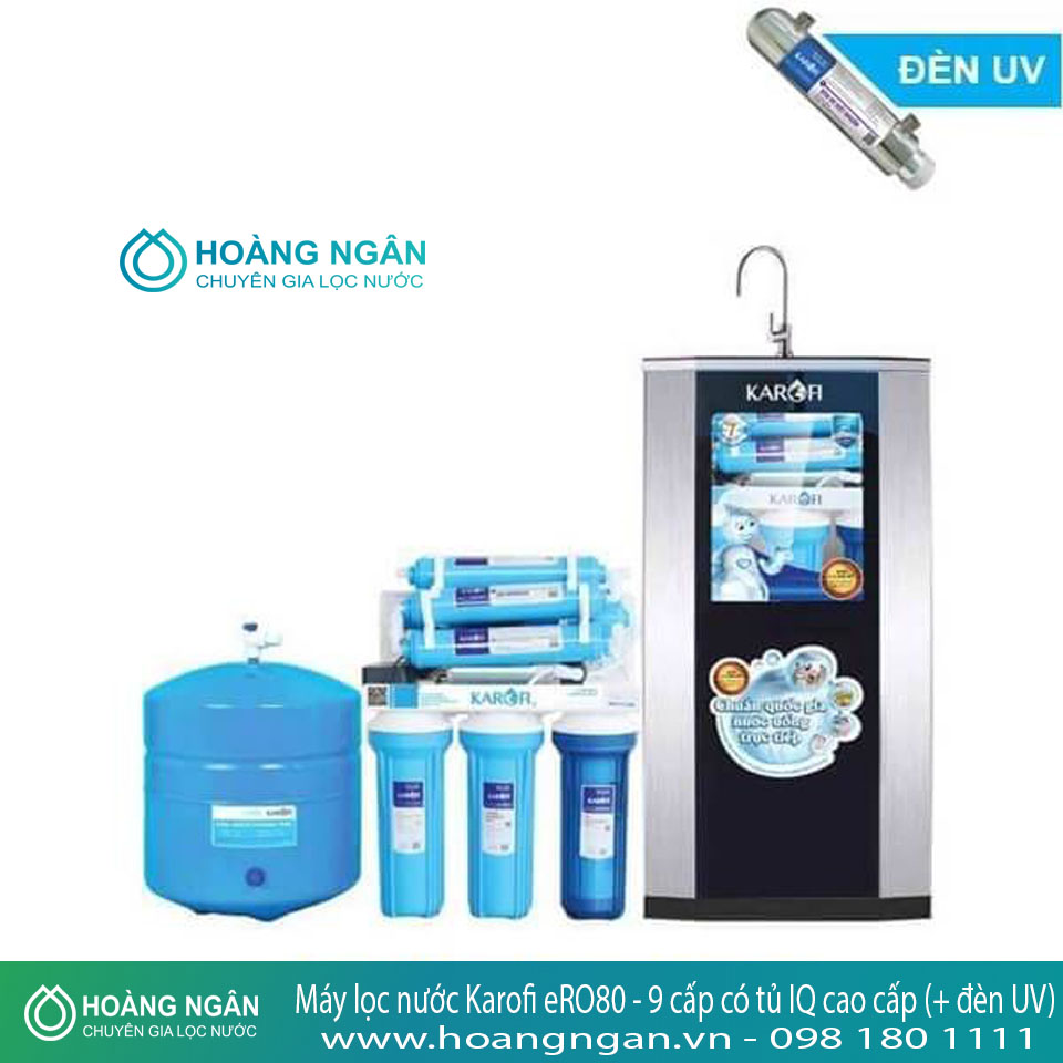 Máy lọc nước Karofi eRO80 - 9 cấp có tủ IQ cao cấp (+ đèn UV) Máy lọc nước Karofi eRO80 - 9 cấp có tủ IQ cao cấp (+ đèn UV)