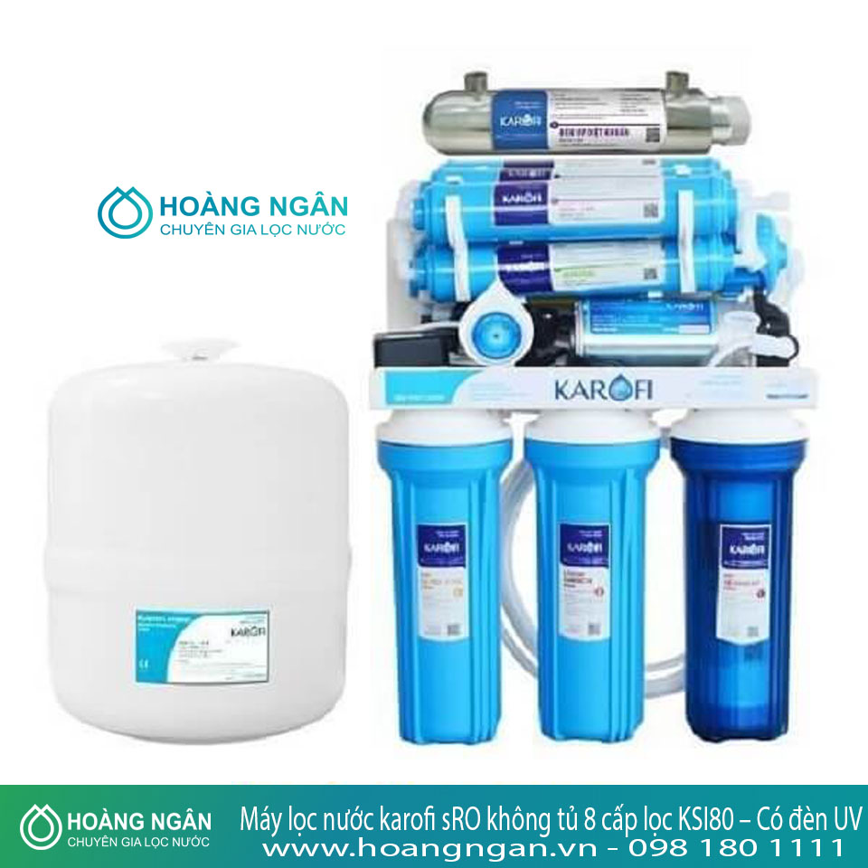 Máy lọc nước karofi sRO không tủ 8 cấp lọc KSI80 – Có đèn UV