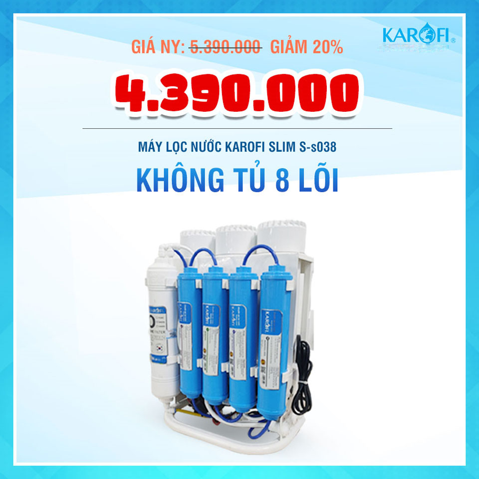 Máy lọc nước Karofi Slim S-s038 - 8 cấp lọc Máy lọc nước Karofi Slim S-s038 - 8 cấp lọc