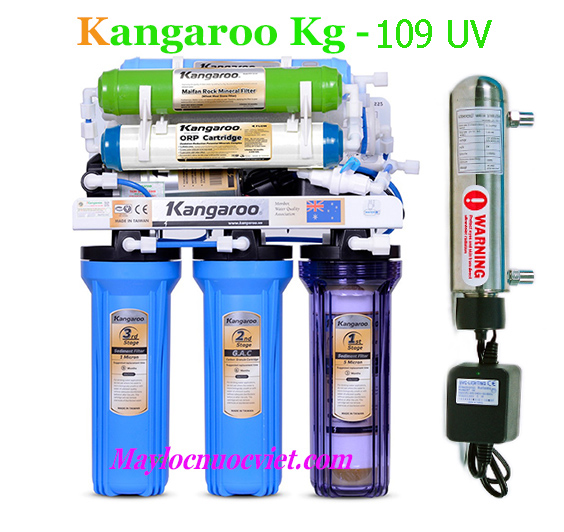 Máy lọc nước kangaroo 9 lõi lọc KG109 đèn uv Máy lọc nước kangaroo 9 lõi lọc KG109 đèn uv