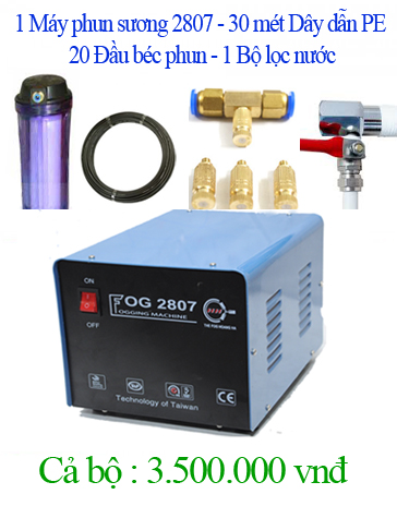 Bộ 20 đầu phun, động cơ 2807, 30 mét dây, diện tích phun khoang 40m2