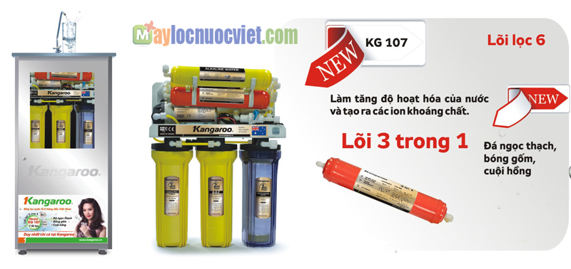 Máy lọc nước Kangaroo 7 lõi KG107 không vỏ tủ