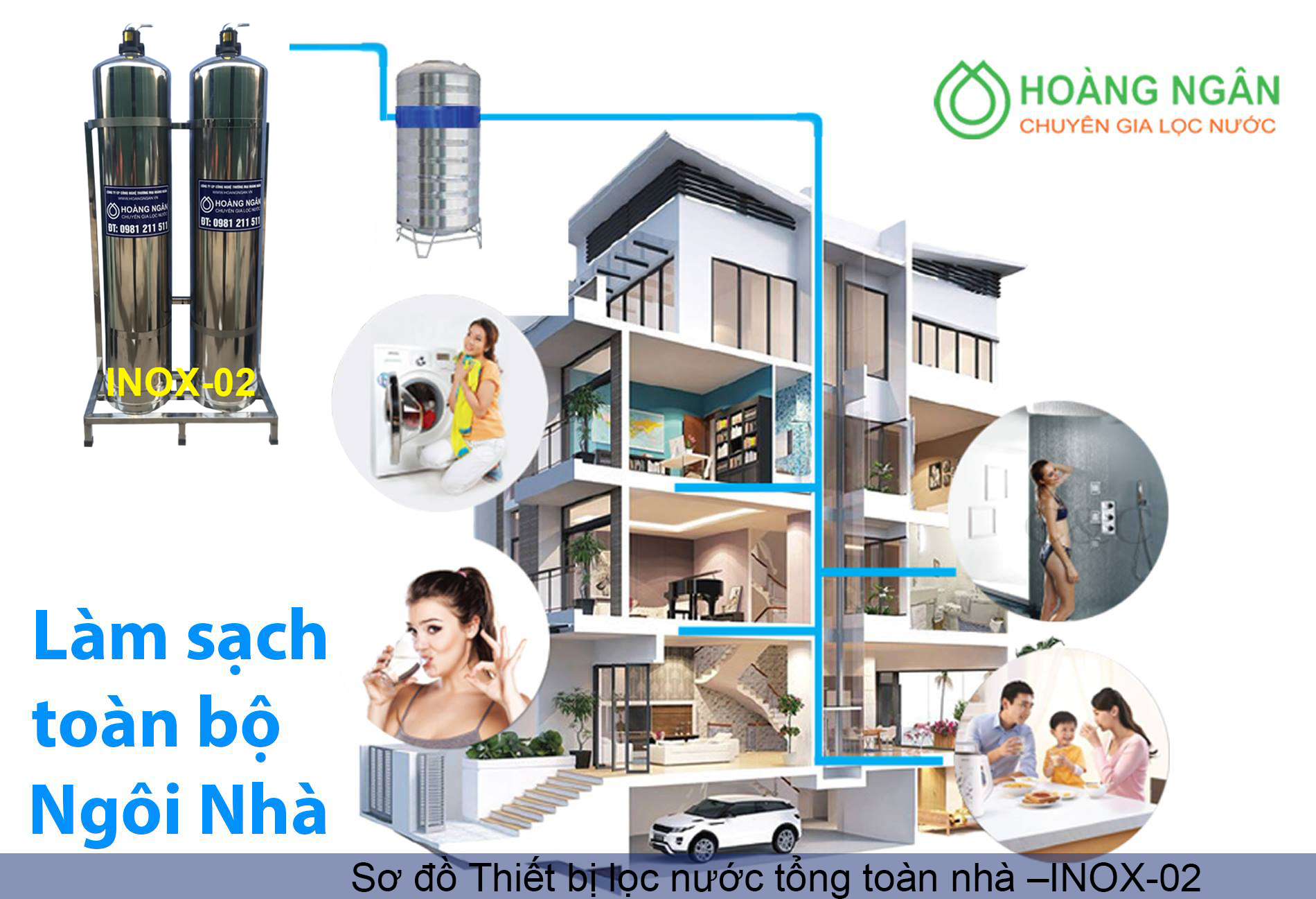 Thiết bị lọc nước tổng toàn nhà INOX-02