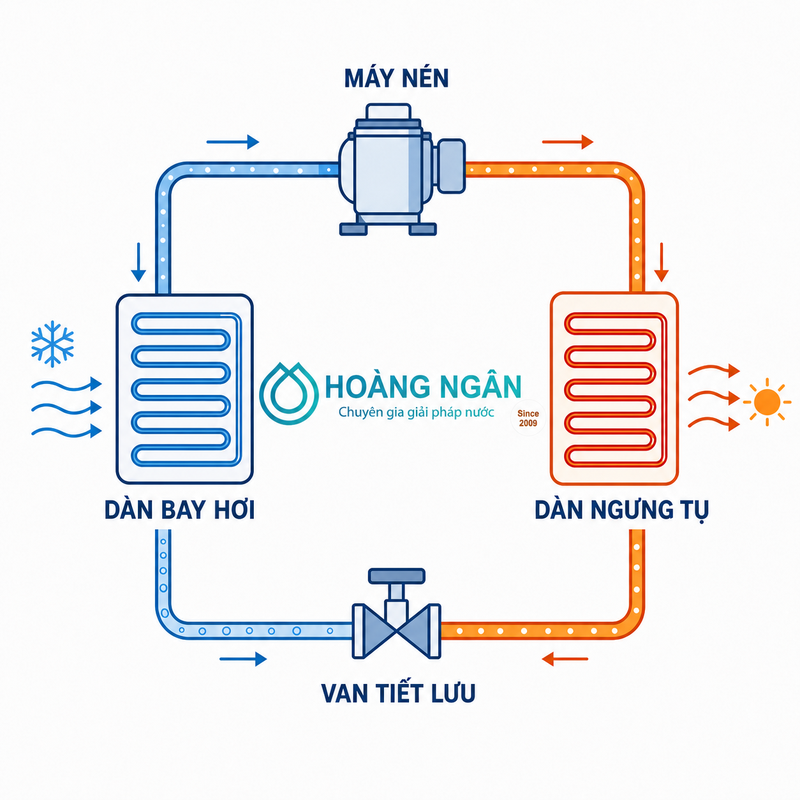 cấu tạo ngyên lý của heatpump