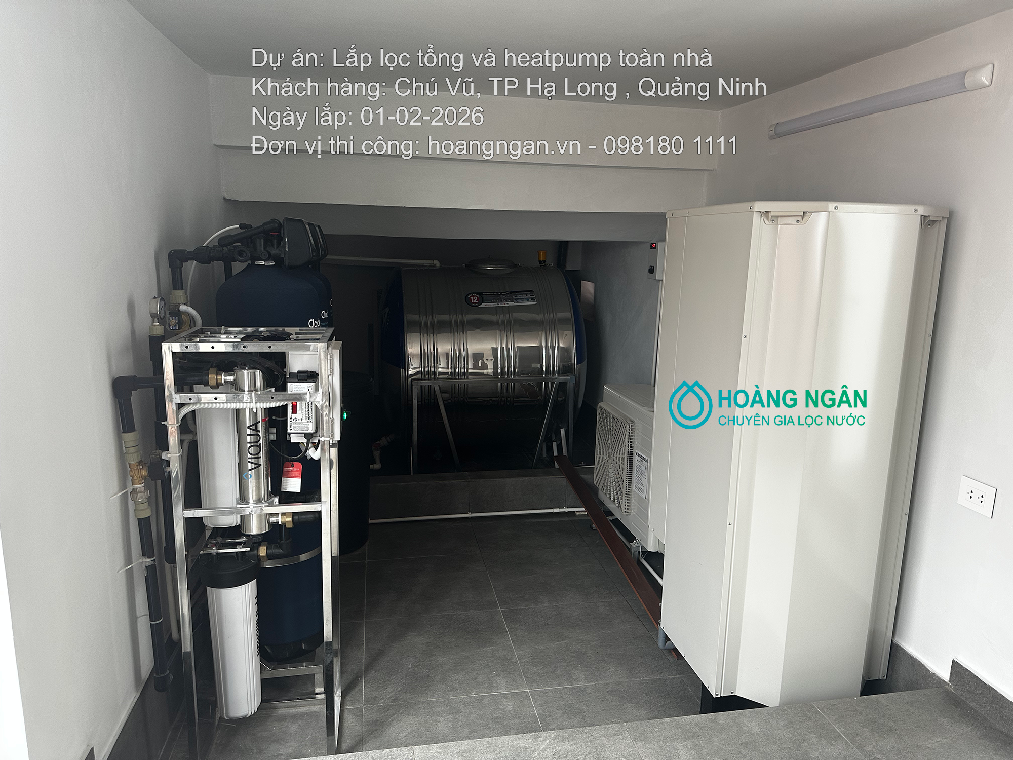 dự án lọc tổng và heatpump chú vũ Hạ Long